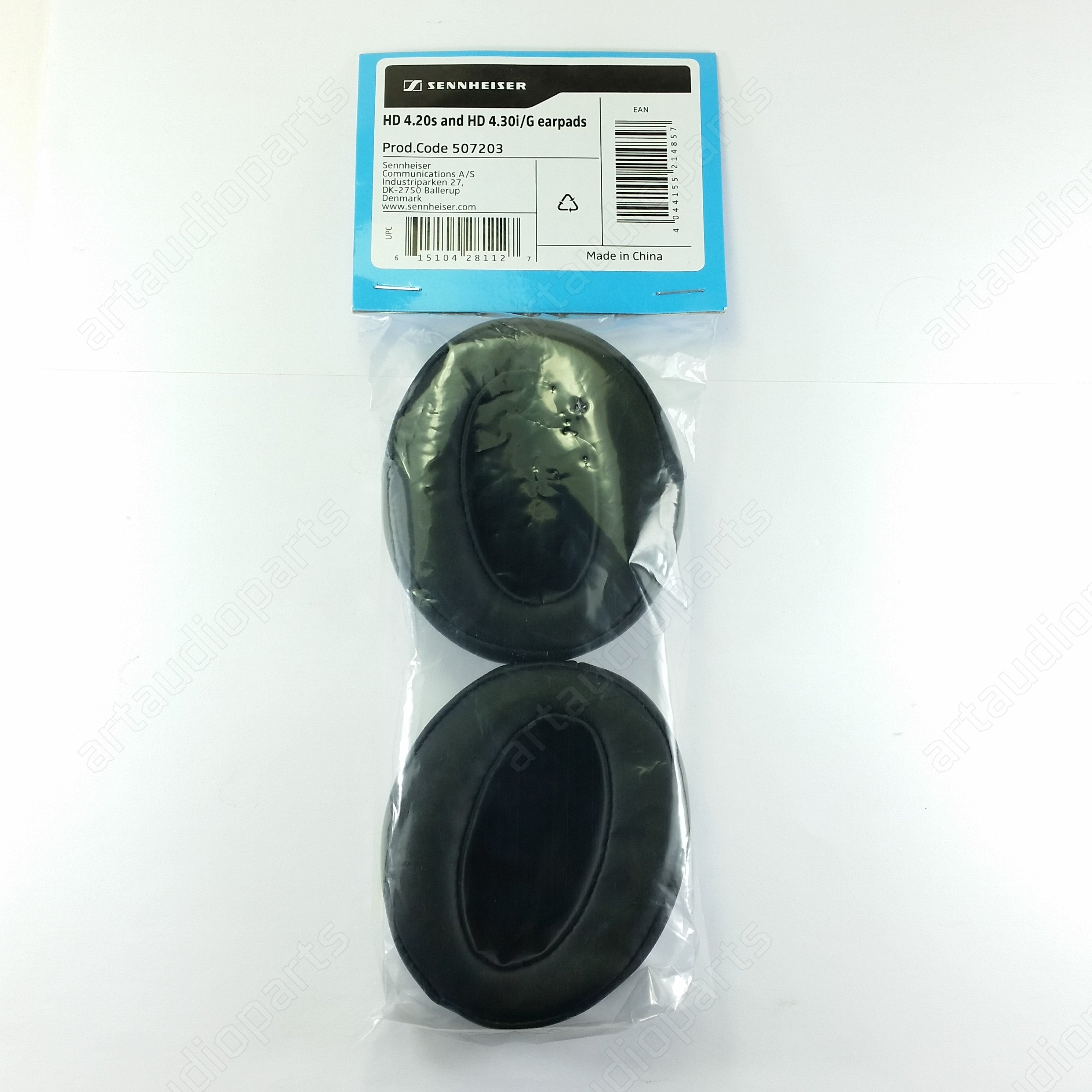 Oreillettes en simili cuir noires (1 paire) pour les écouteurs Sennheiser HD4.20 HD4.30 HD4.40