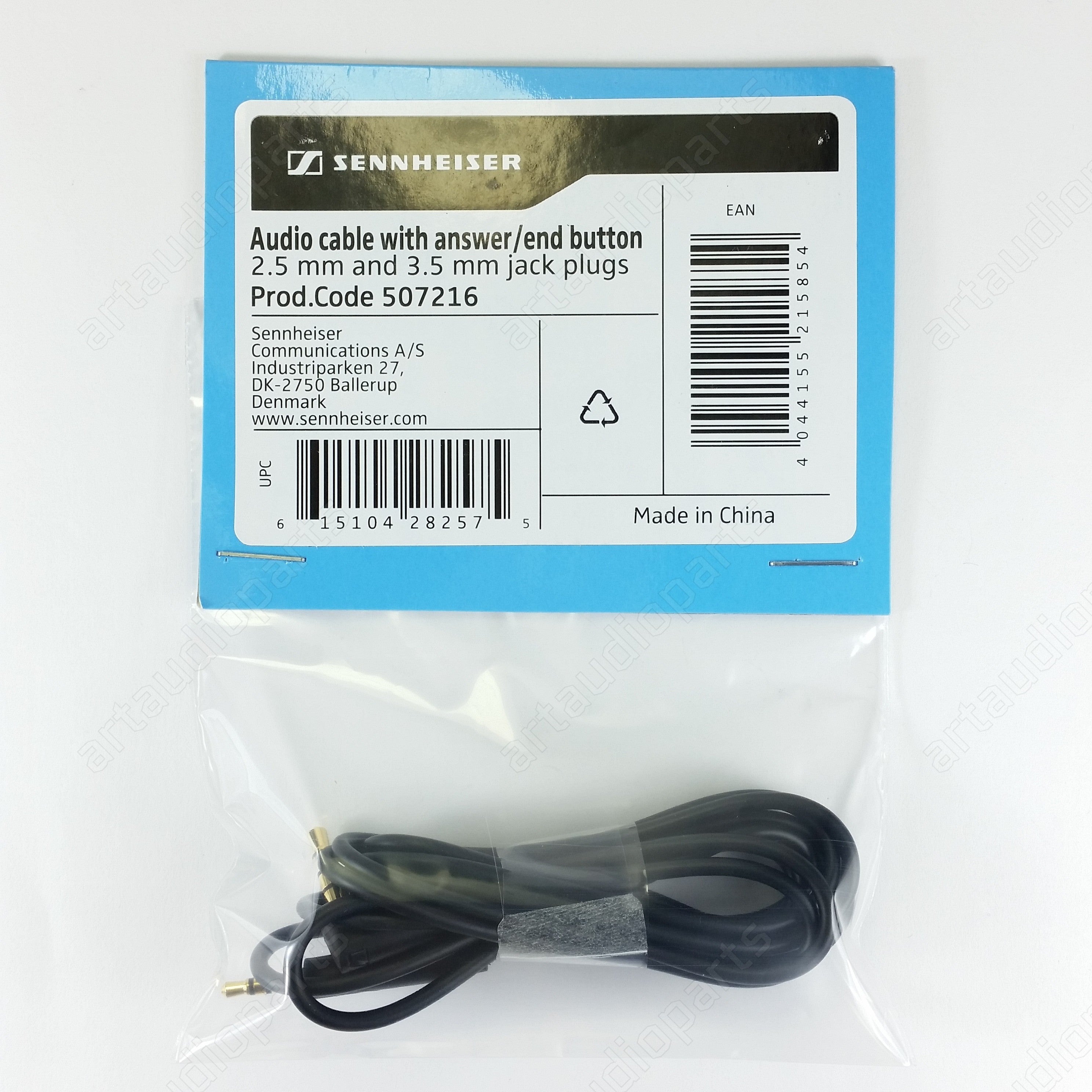 Audio cable with remote control for Sennheiser PXC-480 PXC-550 MB-660