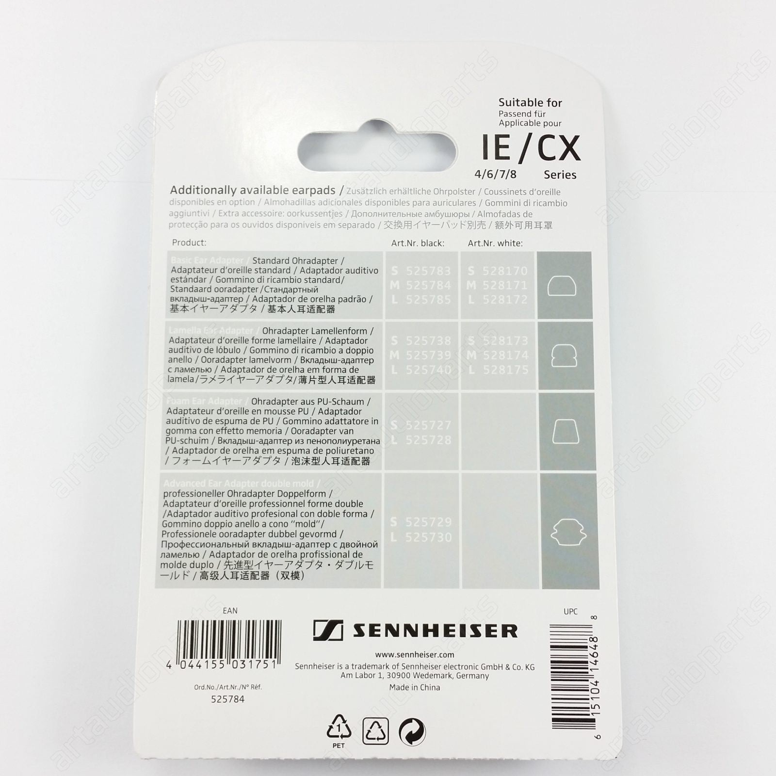 Ear tips cushions medium-black for Sennheiser CX-150-160-175-215-280-300-400-475