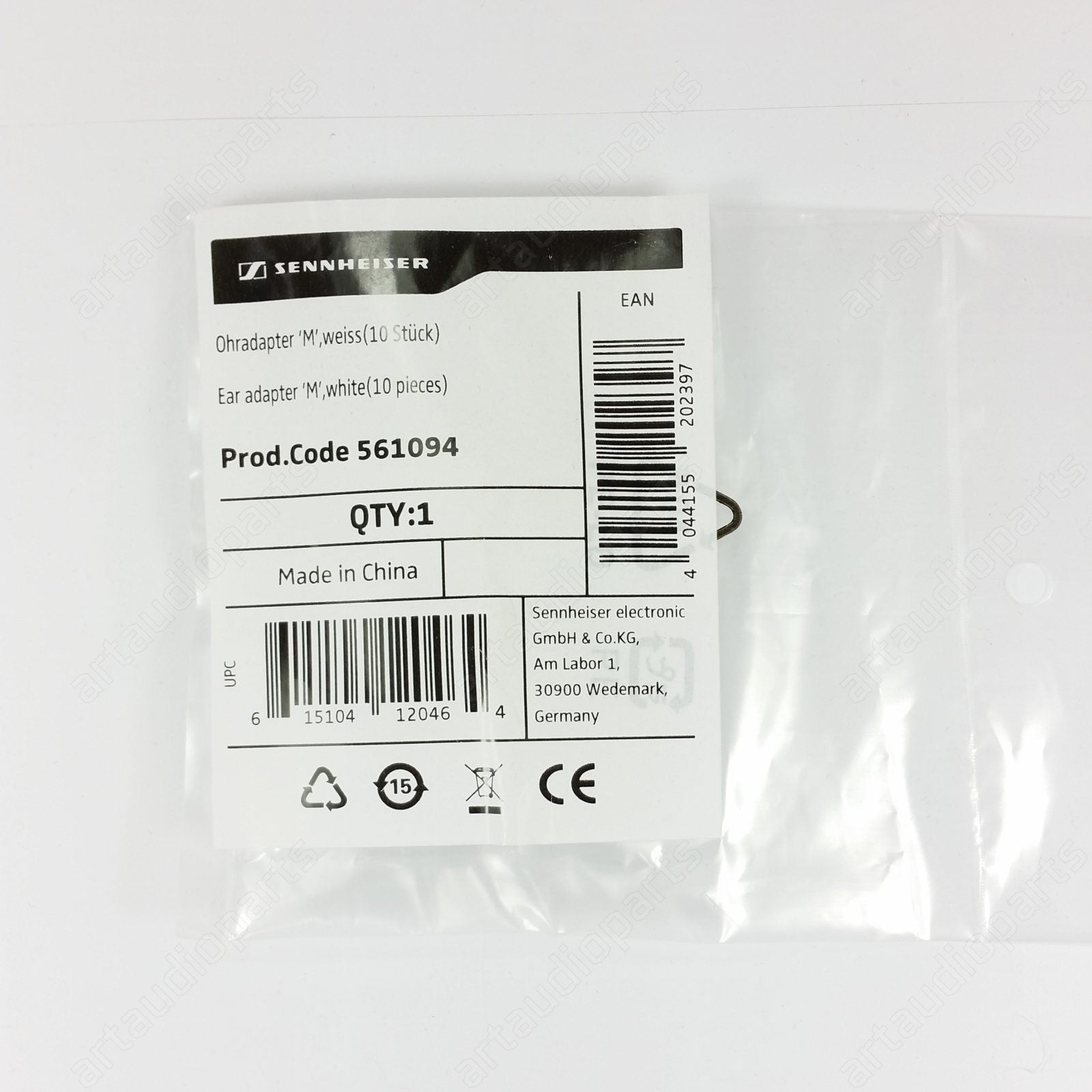561094 Silikon-Ohrstöpsel mittelweiß für Sennheiser CX 5.00i CX 5.00G Weiß