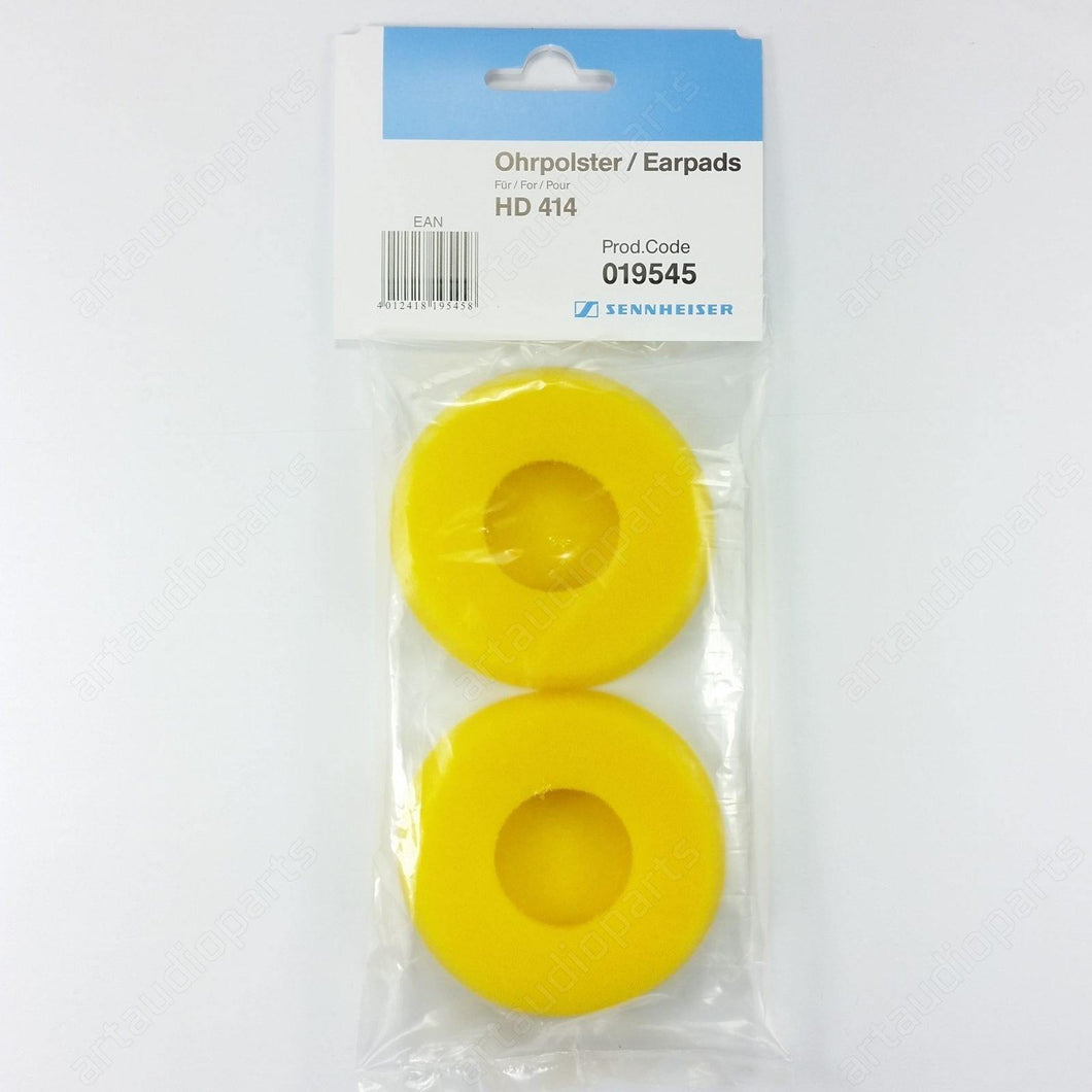 019545 Yellow Foam Earpads (Pair) for Sennheiser HD 414 headphones - ArtAudioParts