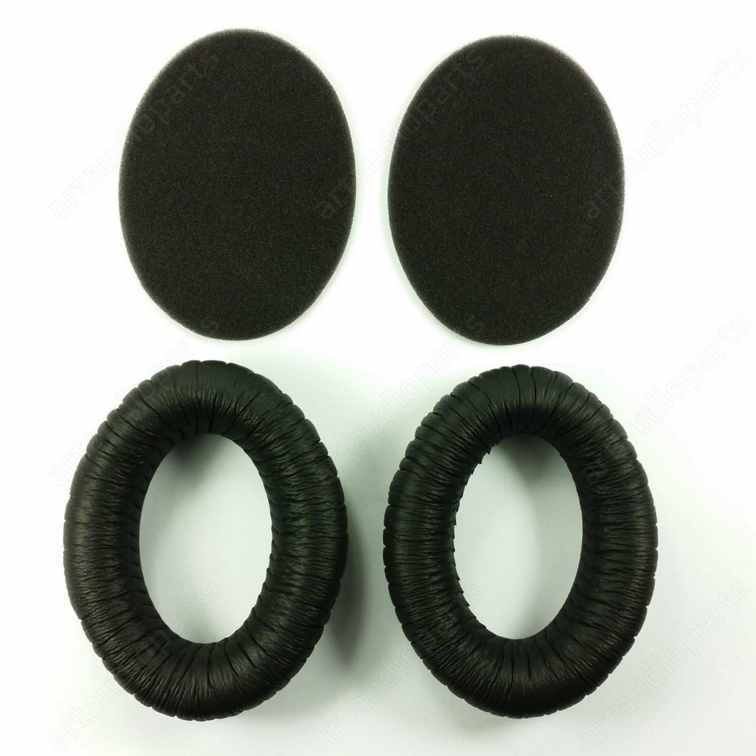 Black leatherette Earpads with foam disc (1 pair) for Sennheiser HD-535-525 - ArtAudioParts
