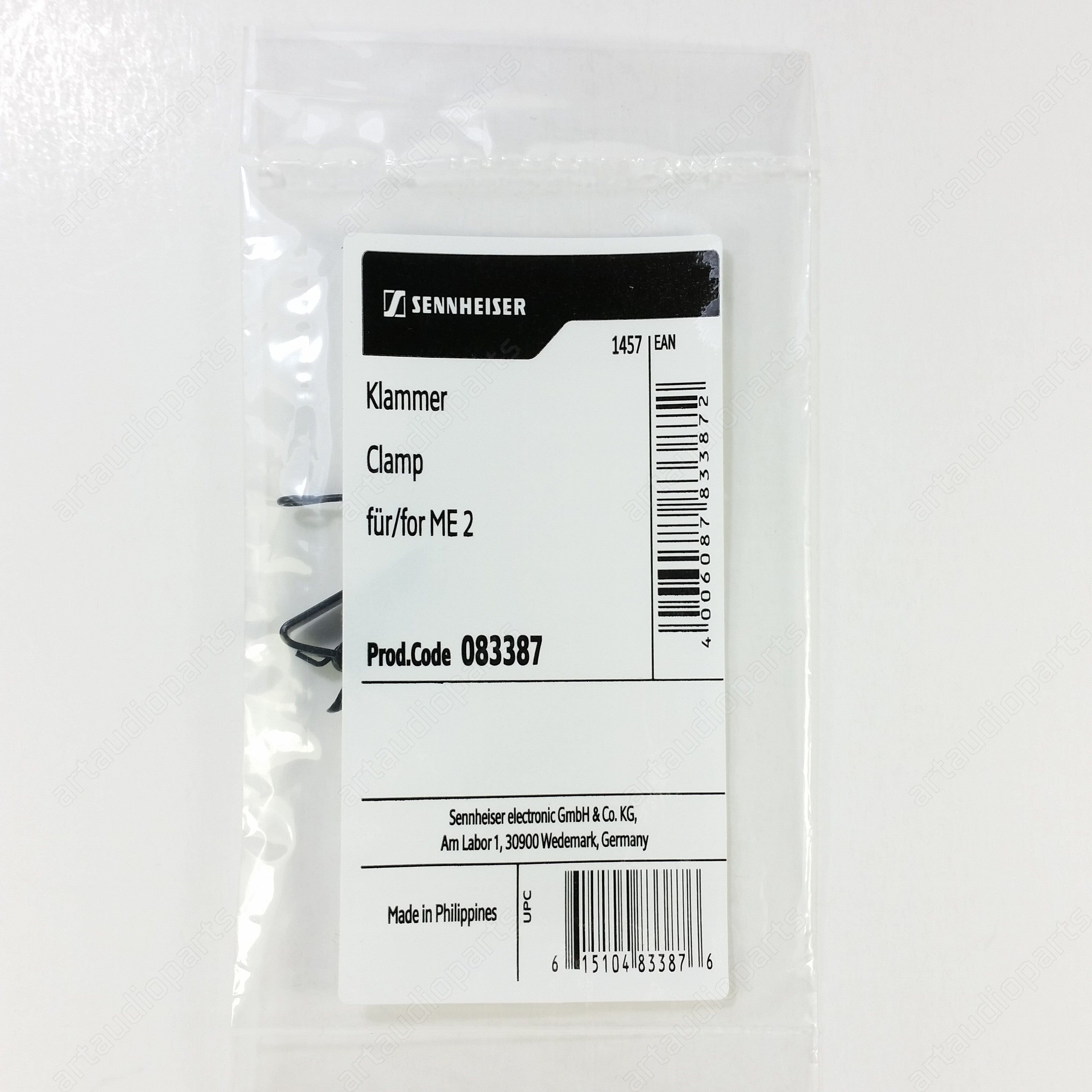 083387 Mic clip clamp with 6.2mm and 5.8mm diameter capsule for Sennheiser ME 2-US