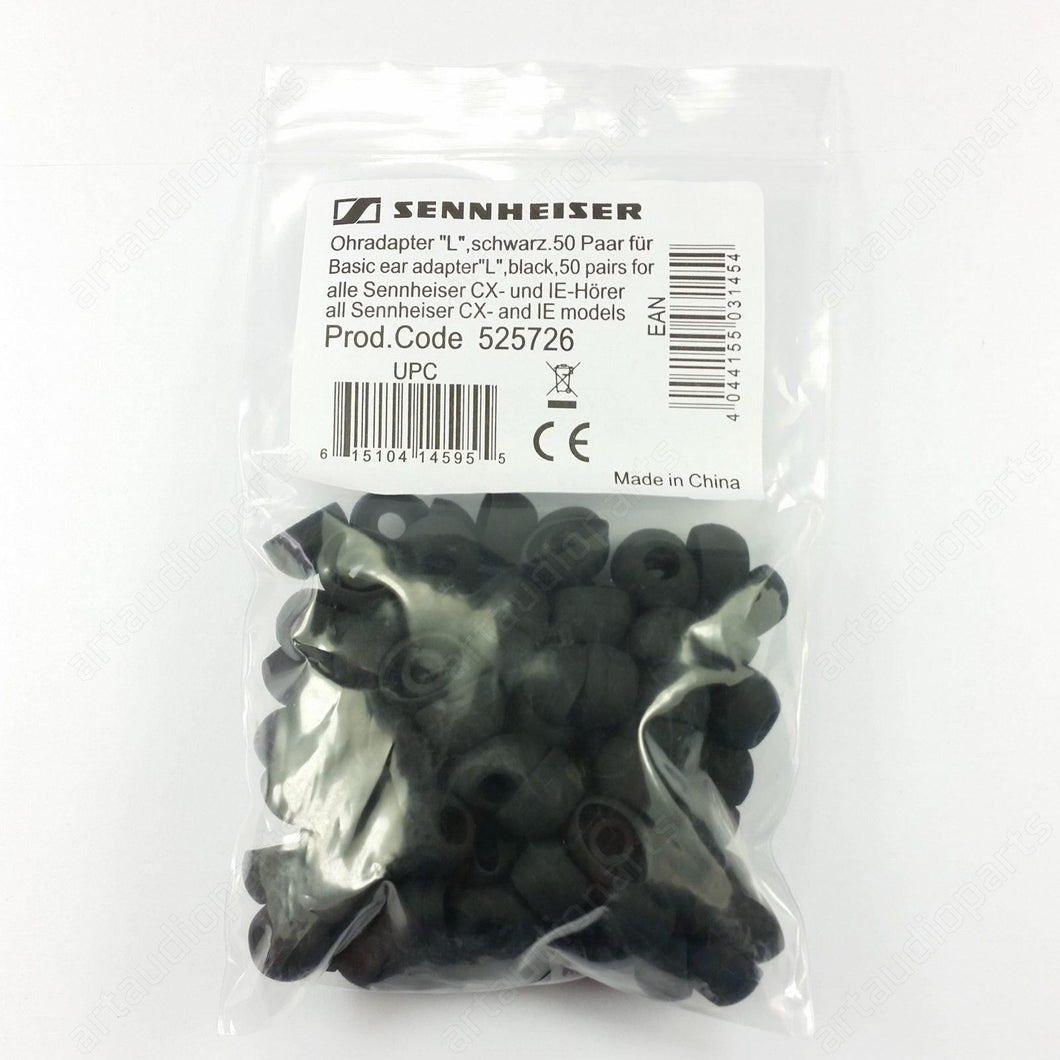 Black silicone Eartips large-50 pairs for Sennheiser CX6 IE6 IE7 IE8 IE8i IE80 - ArtAudioParts