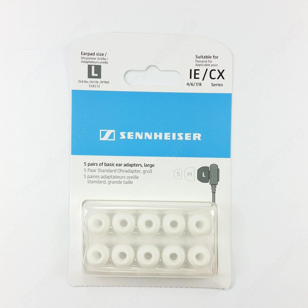 528172 Ear tips (5 pairs) large white for Sennheiser IE6 IE7 IE8 IE8i IE60 IE80 - ArtAudioParts