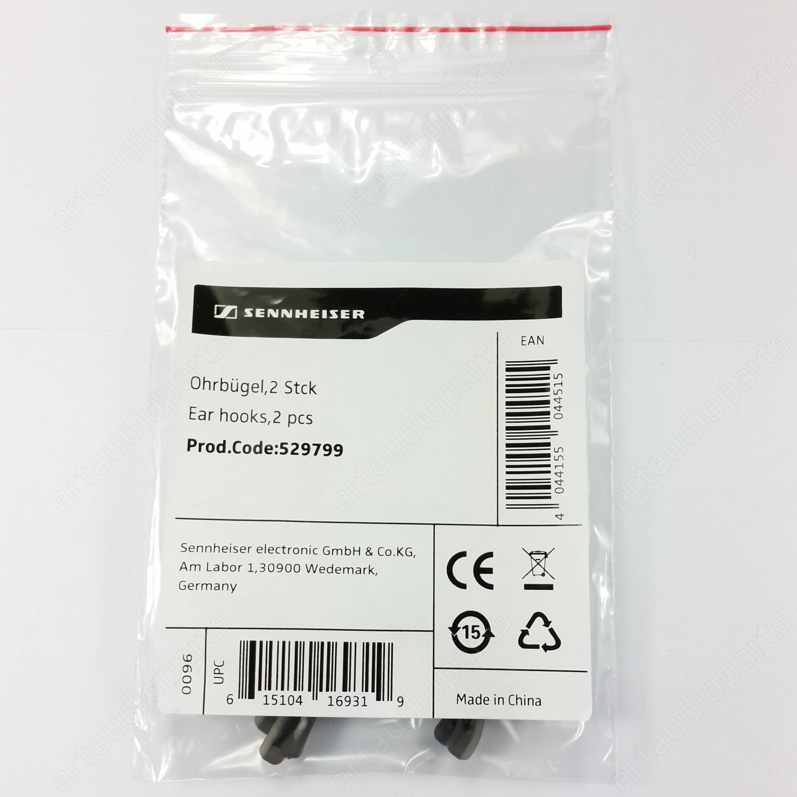 529799 Ear hooks in black for Sennheiser IE-6 IE-7 IE-8 IE-8i IE-60 IE-80 CX-6
