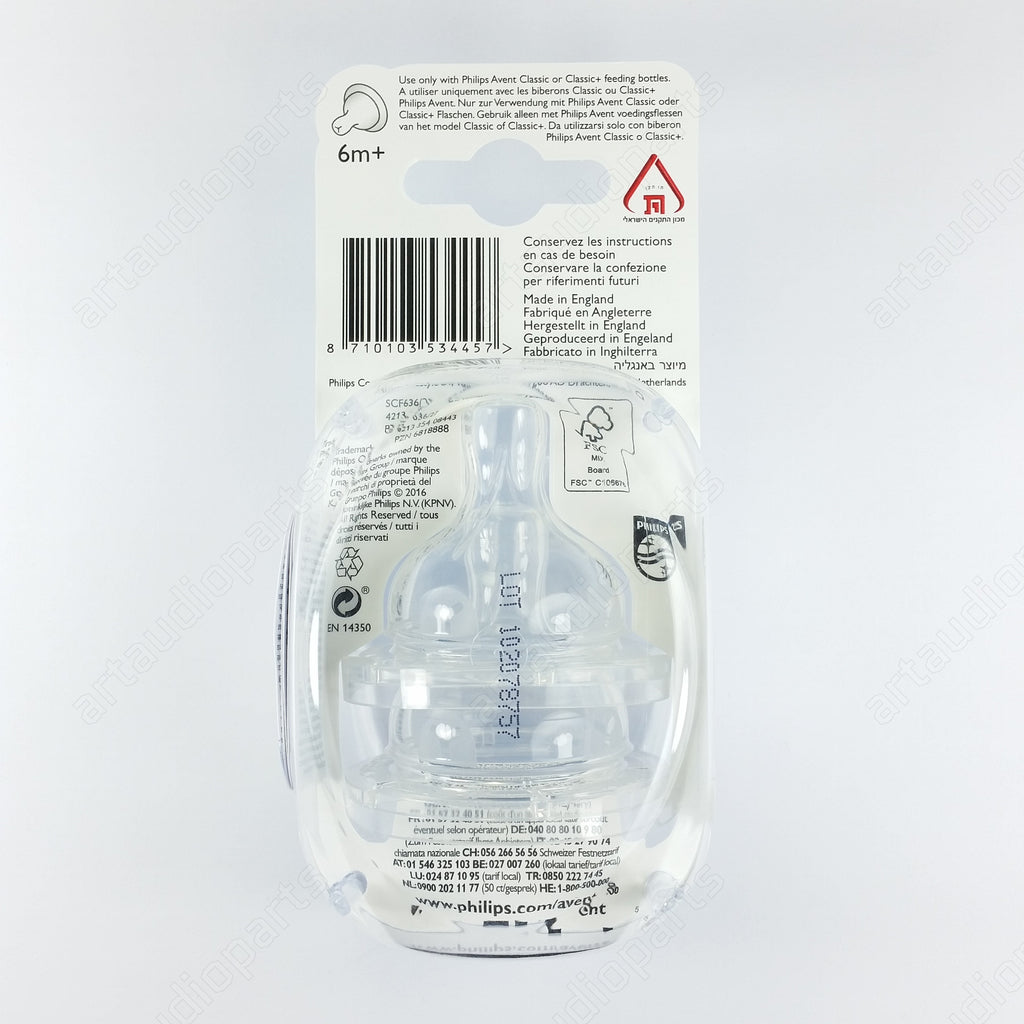 2x Bottle Teat Nipple-thick feed flow SCF636 for PHILIPS Avent