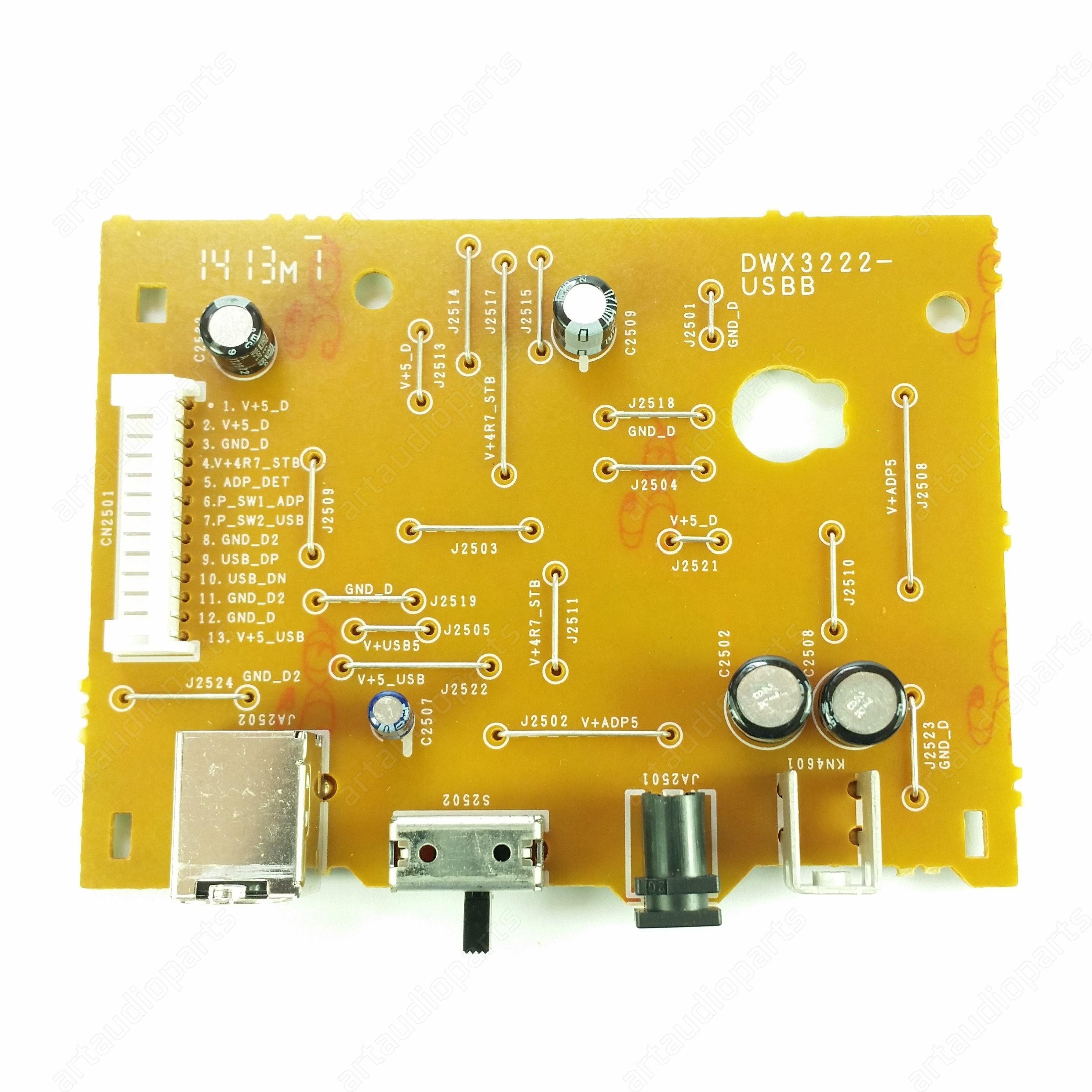 USBB Assy Circuit Board USB DC IN pcb for Pioneer DDJ-T1 controller - ArtAudioParts