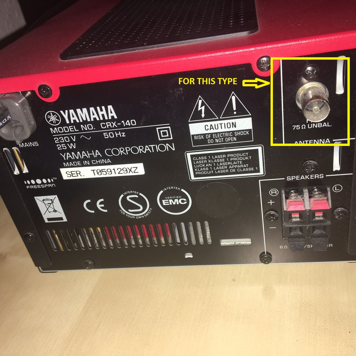 Indoor FM Antenna 1.4m for Yamaha AX-V465 CRX-140 DSP-AX361 HTR-5930 HTR-6030